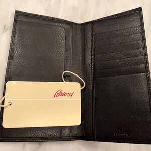 Brioni Classic Black Leather Wallet